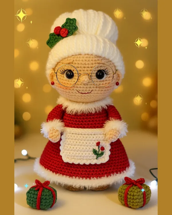 Pieza navideña tejida a crochet