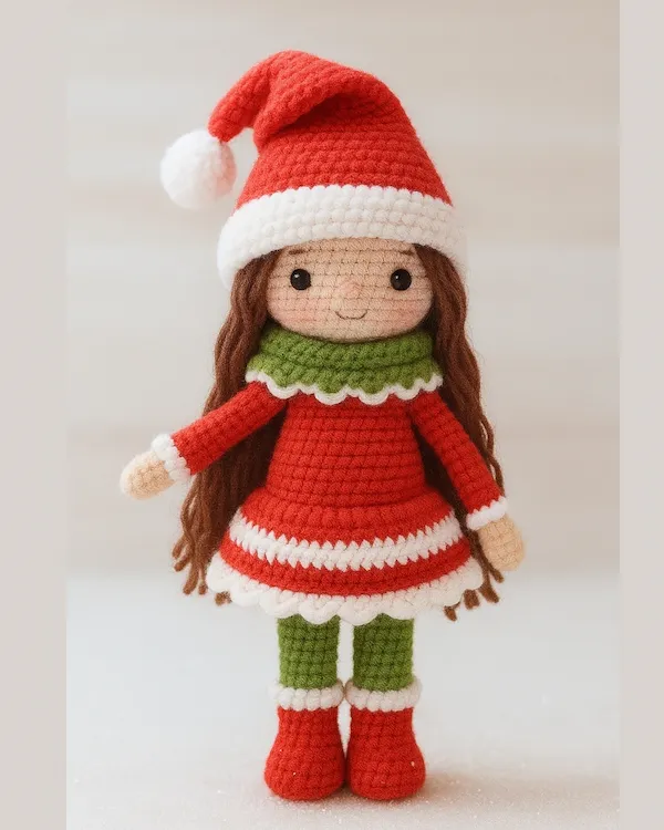 Pieza navideña tejida a crochet