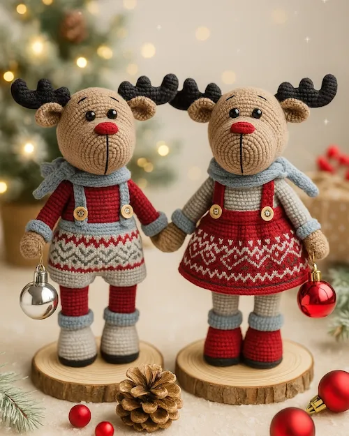 Pieza navideña tejida a crochet